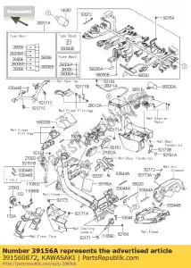 kawasaki 391560872 almohadilla, 100x80x30 ex650ecf - Lado inferior