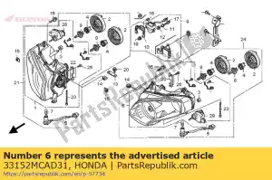 Honda 33152MCAD31 headlight unit, l. - Bottom side