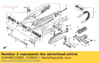 43468KZ3B00, Honda, guida, rr. tubo del freno honda cr crf 125 250 1997 1998 1999 2000 2001 2002 2003 2004 2005 2006 2007 2008 2009 2011 2012 2013, Nuovo