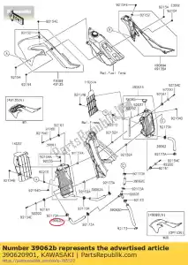 kawasaki 390620901 01 tuyau-refroidissement,upp,rad.(gauche) - La partie au fond