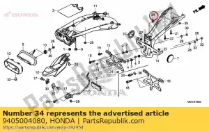 Honda 9405004080 porca, flange, 4 mm - Lado inferior