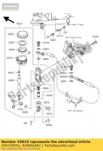 kawasaki 430150091 cylinder-assy-master,rr ex250k - Bottom side