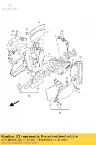 suzuki 4723039G10 cubierta comp, lateral - Lado inferior