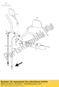 Suzuki 5862127G10 guia, acelerador - Lado inferior