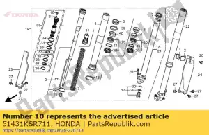 Honda 51431KSR711 arbusto, controle deslizante - Lado inferior