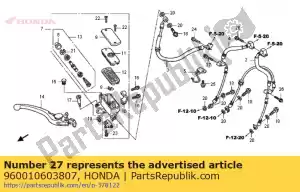 honda 960010603807 perno, brida, 6x38 - Lado inferior