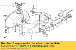 buis b, brandstof van Honda, met onderdeel nummer 16953MBL610, bestel je hier online: