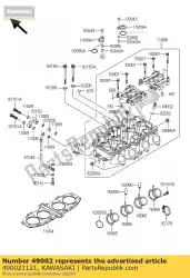 Here you can order the guide-valve zx600-e1 from Kawasaki, with part number 490021121: