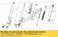 51425MFGG41, Honda, pipe comp., r. diapositiva honda cb 600 2009 2010 2011 2012 2013, Nuovo