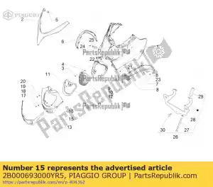 Piaggio Group 2B000693000YR5 cubrir - Lado inferior