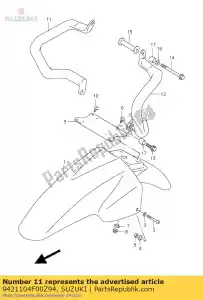 Suzuki 9421104F00Z94 bar, exterior, r - Lado inferior