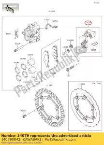 Kawasaki 140790043 soporte-montaje, pinza delantera - Lado inferior