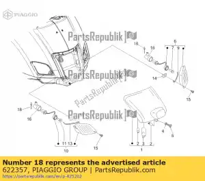 Piaggio Group 622357 klinknagel - Onderkant