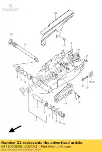 Suzuki 6431033E00 torquelink, trasero - Lado inferior
