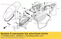 77240K01901, Honda, cavo comp., blocco sedile honda sh i  ad a d sh125 sh125a sh125ad sh125d 125 , Nuovo