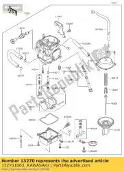 plaat, gezamenlijke steun vn1500-d1 van Kawasaki, met onderdeel nummer 132701063, bestel je hier online: