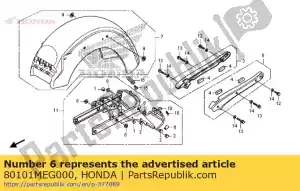 honda 80101MEG000 tubo, protezione - Il fondo