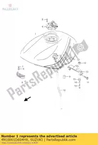 Suzuki 4910001D604HX tank assy,fuel( - Bottom side