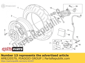 aprilia AP8220579 rear wheel plug - Bottom side