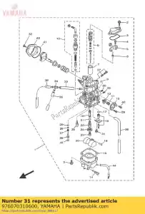 yamaha 976070310600 schroef pankop met ring - Onderkant