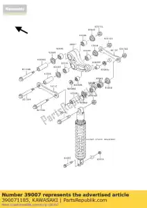 kawasaki 390071185 bras-susp, uni trak kdx125-a1 - La partie au fond