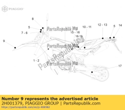 Aprilia 2H001379, Etiqueta de guardabarros delantero, OEM: Aprilia 2H001379