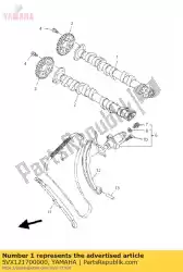 Ici, vous pouvez commander le arbre à cames assy 1 auprès de Yamaha , avec le numéro de pièce 5VX121700000: