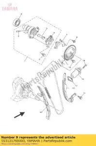 yamaha 1S3121760000 tandwiel, nokkenketting; - Onderkant