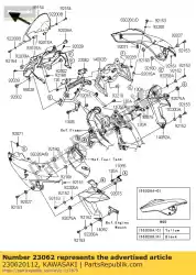 Qui puoi ordinare staffa-comp, cofano, cnt da Kawasaki , con numero parte 230620112: