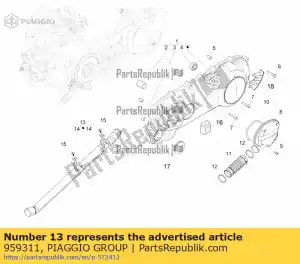 Piaggio Group 959311 tube de refroidissement - La partie au fond