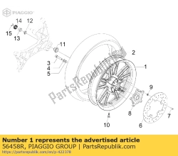 Aprilia 56458R, Roda traseira, OEM: Aprilia 56458R