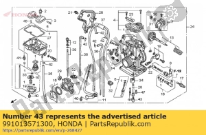 Honda 991013571300 jet, principal, # 130 - Lado inferior