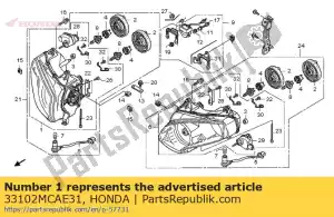 Honda 33102MCAE31 unità faro, r. - Il fondo