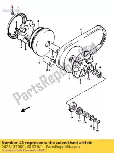 suzuki 2623137B00 arrancador, patada r - Lado inferior