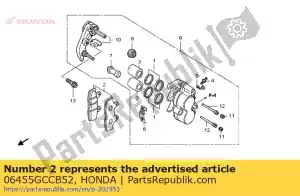 honda 06455GCCB52 zestaw padów fr. - Dół