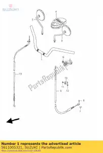 suzuki 5611005321 handlebar - Bottom side