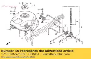 Honda 17505MAS750ZC juego de tanques, tipo de combustible (wl) * - Lado inferior