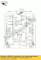 110650172KX, Kawasaki, tapa, perno de horquilla comp, silve zr100 kawasaki z 1000 2007, Nuevo