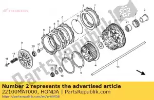 Honda 22100MAT000 comp. externo, embreagem - Lado inferior