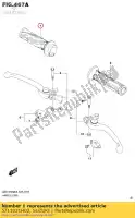 5711021H02, Suzuki, presa, acceleratore suzuki  an dl dl v-strom gsf gsr gsx gsx r gsx s sfv v-strom 400 600 650 750 1000 1250 1300 2007 2008 2009 2010 2011 2012 2014 2015 2016 2017 2018 2019, Nuovo