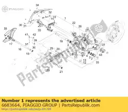 Ici, vous pouvez commander le ensemble de fourche arrière auprès de Piaggio Group , avec le numéro de pièce 6683664: