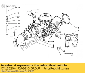aprilia CM128204 carburettor assy. - Bottom side