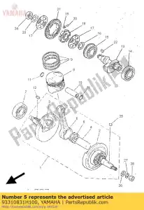 yamaha 93310831H100 brg,cyl-cal roller tm - Bottom side