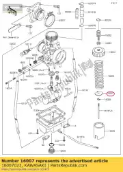 Here you can order the spring seat,thrtl vl ke125-a6 from Kawasaki, with part number 16007023: