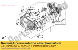 koplamp unit van Honda, met onderdeel nummer 33120MS2611, bestel je hier online: