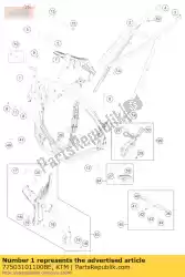 Here you can order the frame '775n1 from KTM, with part number 77503101100BE: