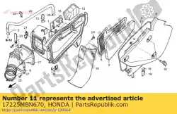 Ici, vous pouvez commander le case sub assy., filtre à air auprès de Honda , avec le numéro de pièce 17225MBN670: