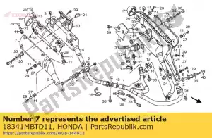 Honda 18341MBTD11 protector, r. rr. silenciador - Lado inferior