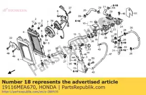 honda 19116MEA670 tuyau, radiateur supérieur - La partie au fond