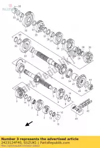 suzuki 2423124F40 equipo, tercero y cuarto - Lado inferior